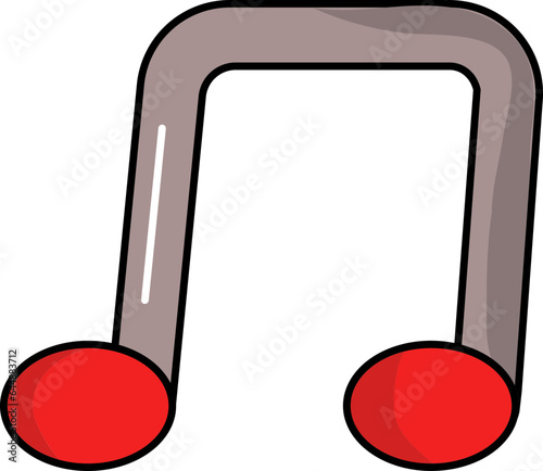 Red And Taupe Music Icon Or Symbol.