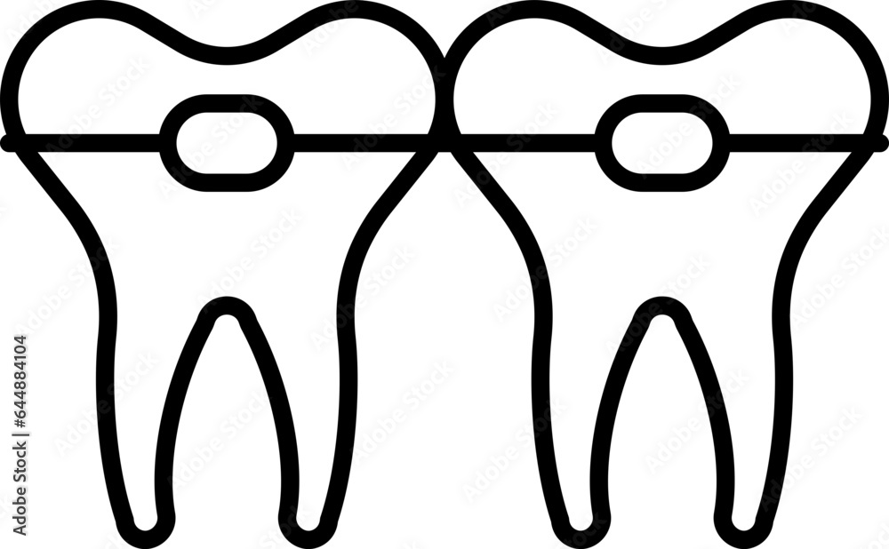 Black Linear Style Dental Bracelet Icon. Black Linear Style Dental Bracelet Icon.