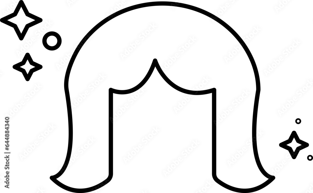 Party Entry Gate Icon In Black Linear Style. Party Entry Gate Icon In Black Linear Style.