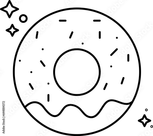 Isolated Donut Linear Icon Or Symbol.