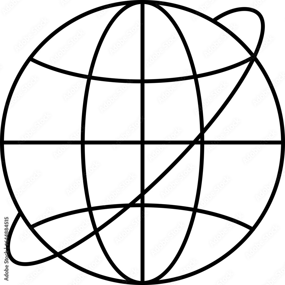 Outline Global Or Worldwide Icon Or Symbol.