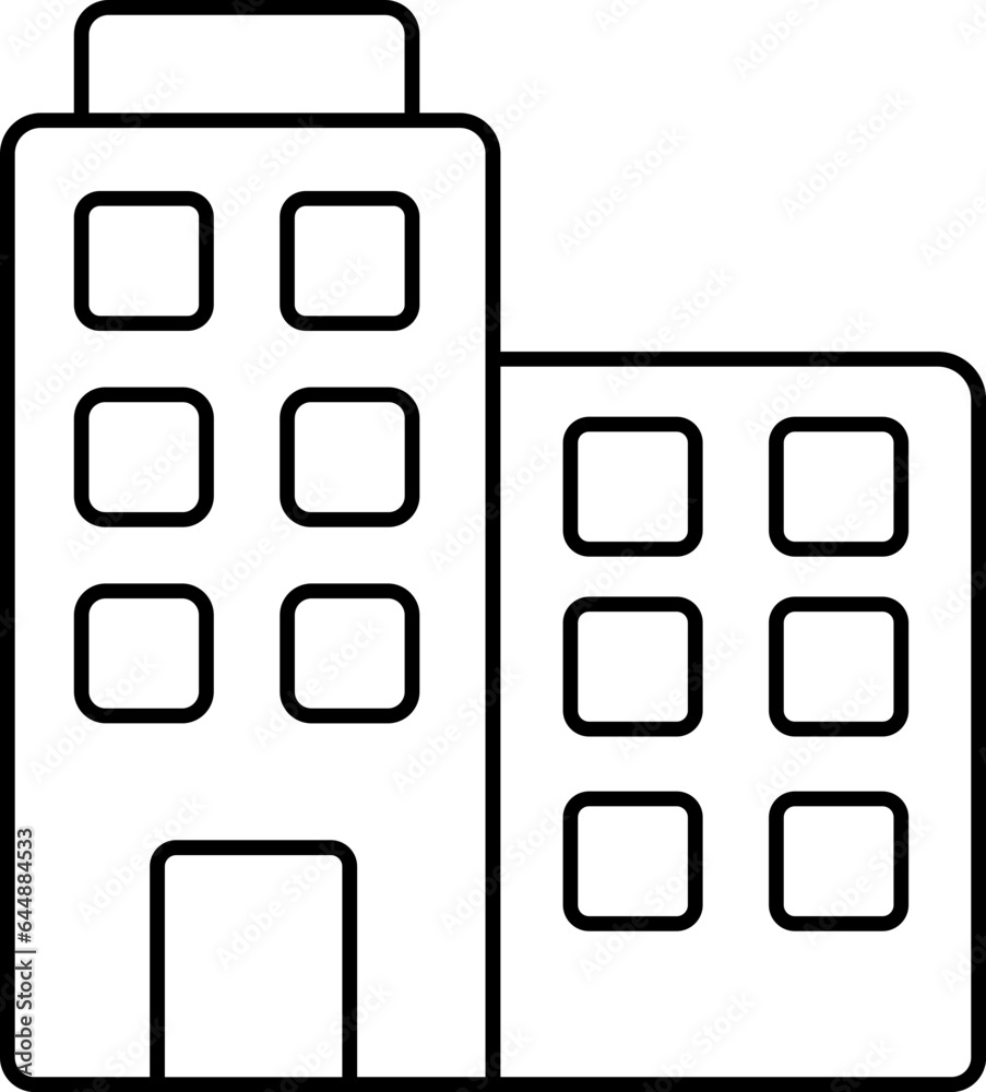 Isolated Office Building Icon In Linear Style. Isolated Office Building Icon In Linear Style.