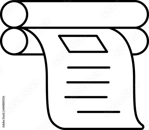 Black Thin Line Art Of Printing Press Icon.