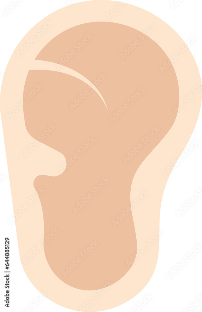 Isolated Human Ear Icon In Peach Color.