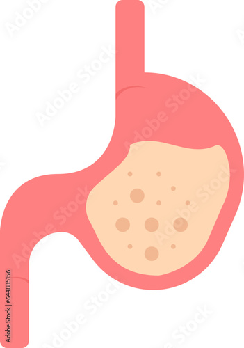 Flat Style Stomach Anatomy Icon In Peach Color.