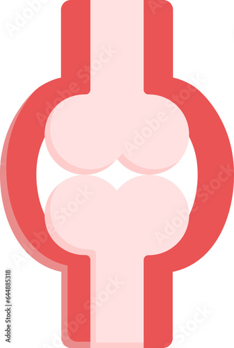 Pink And Red Joint Structure Flat Icon. photo