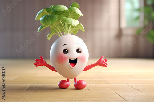 cute vegetable 3d style Made with Generative AI