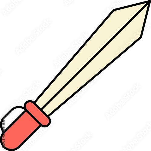 Red And Yellow Illustration Of Sword Icon.