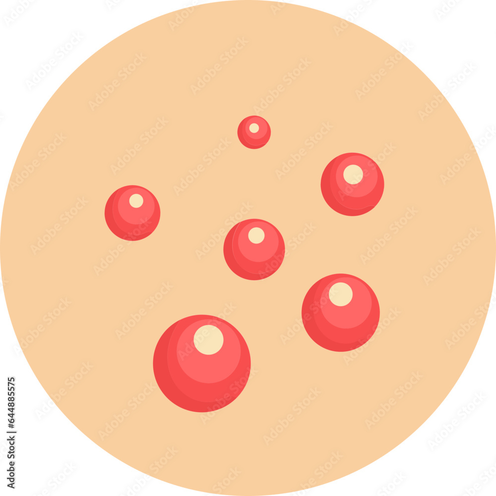 Fototapeta premium Flat Illustration Of Acne Skin Icon.