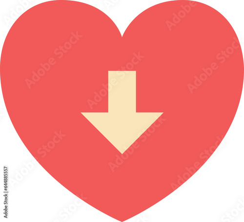 Red And Yellow Low Libido Icon In Flat Style.