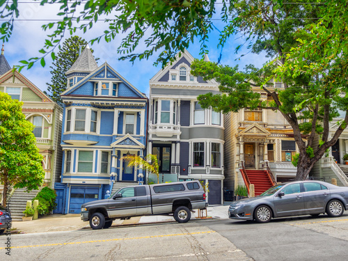 Victorian homes houses in the streets of San Francisco USA © Frankix
