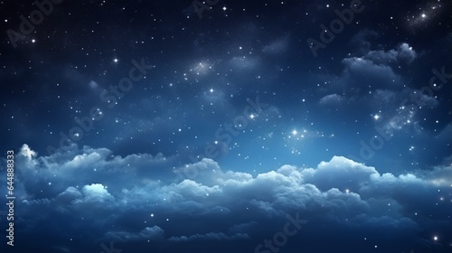 Photo of a breathtaking night sky filled with twinkling stars and drifting clouds © mattegg