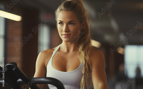 woman wearing workout clothes in the gym
