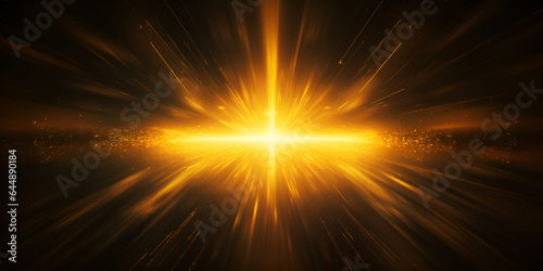 Glowing Golden Light Effect Golden Shine and BrightnessSparkling Light Particles on dark background Ai Generative