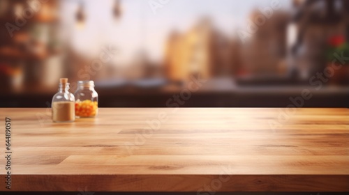 Photo of two bottles of orange juice on a wooden table © mattegg