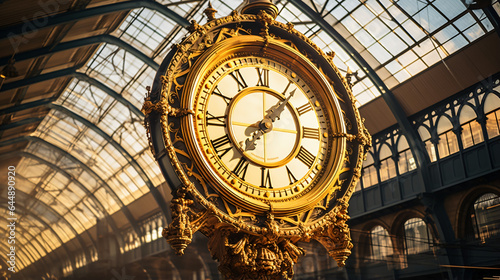 Iconic Old Clock Waterloo Station London photo