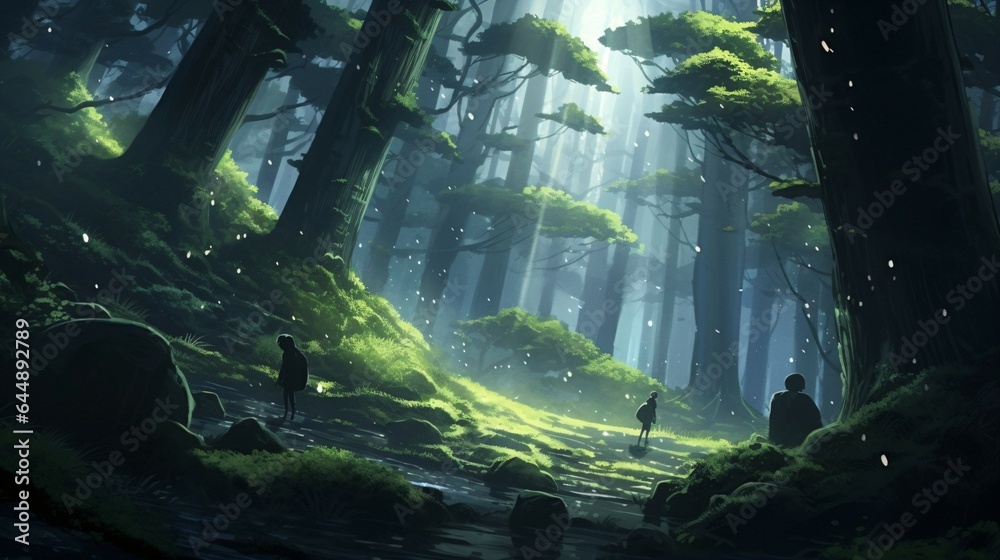 Anime Forest, Mysterious of Shadows and Hidden Creatures.