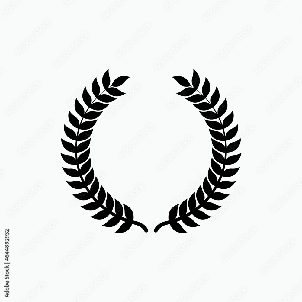 Laurel Wreath Icon. Winner Symbol - Vector Logo Template.   
