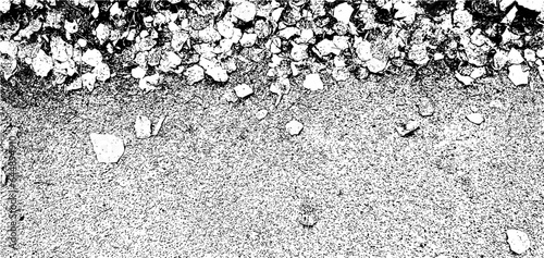 Vector grunge texture of a large number of fallen leaves on asphalt. Autumn texture. Texture overlay, stencil in grunge style. Design element
