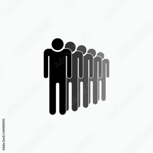 Queue Place Icon. Line Up Position. Standing People Location Illustration. Applied as Trendy Symbol for Design Elements, Websites, Presentation and Application - Vector.       