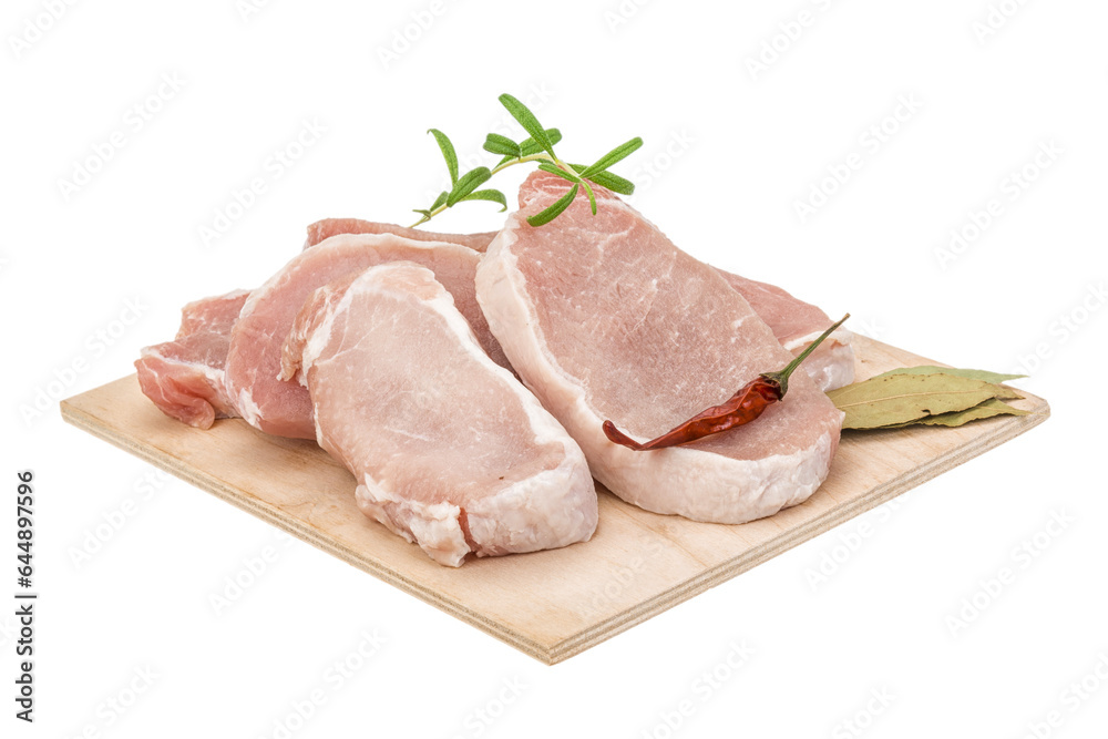 Raw pork steak