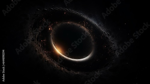 black hole, gravity, singularity, event horizon, spacetime, astrophysics, astronomy, massive, collapse, vacuum, curvature, theoretical, phenomena, celestial, universe, cosmic, generative ai