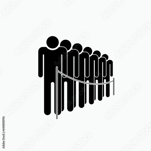 Queue Icon. Symbol Stand in Line. Line Up Position. Standing People Place. 