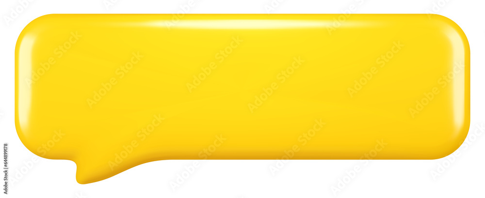 3d yellow speech bubble and chatting box - obrazy, fototapety, plakaty 
