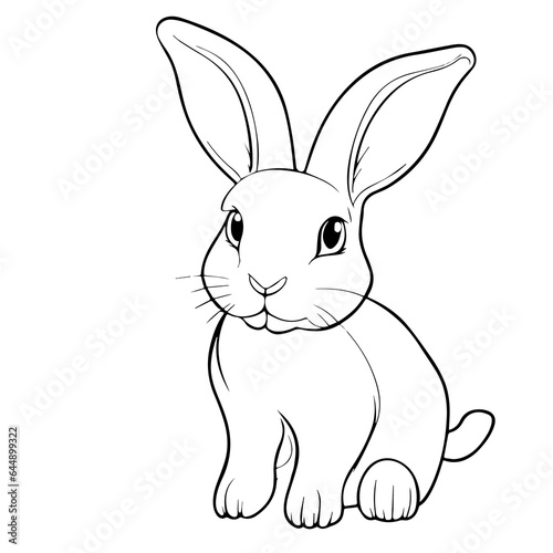 Outline rabbit sketch for coloring book © Velcani