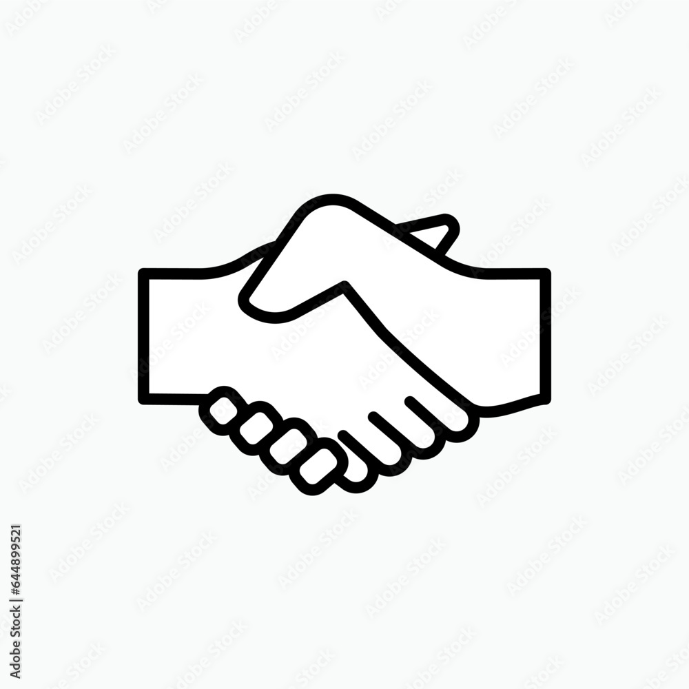 Fototapeta premium Hand Shake Icon. Friendship, Brotherhood. Greeting Symbol - Vector.