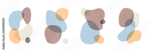 Abstract organic shapes set on white background