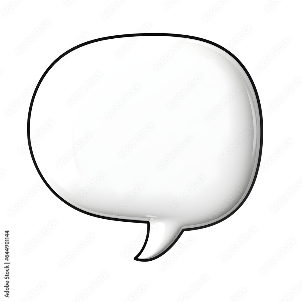 3D White Vector Speech Bubble, isolated on transparent background 3D White Vector Speech Bubble, isolated on transparent background