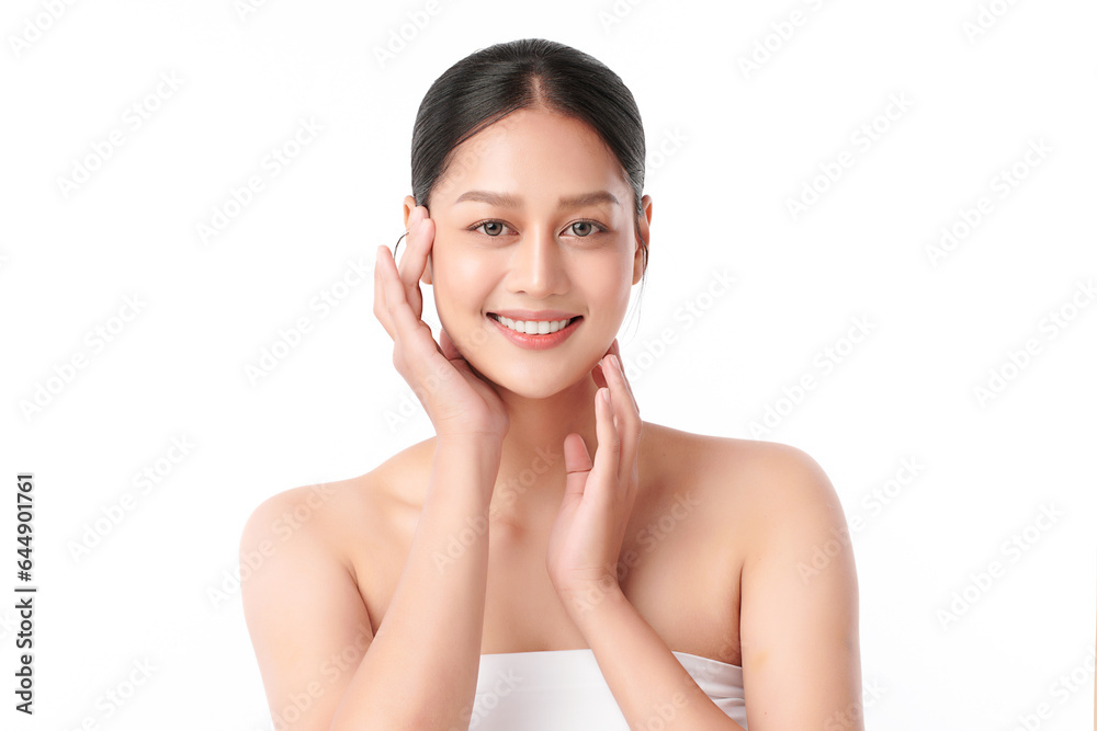 Beautiful young asian woman with clean fresh skin on white background, Face care, Facial treatment, Cosmetology, beauty and spa, Asian women portrait. Beautiful young asian woman with clean fresh skin on white background, Face care, Facial treatment, Cosmetology, beauty and spa, Asian women portrait.