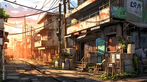 Anime Japanese Cityscape - Vibrant World Background. © ShadowHero