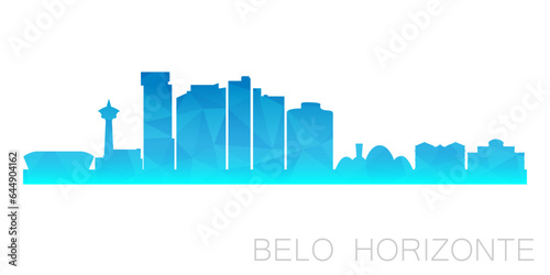 Belo Horizonte, State of Minas Gerais, Brazil Low Poly Skyline Clip Art City Design. Geometric Polygon Graphic Horizon Icon. Vector Illustration Symbol.