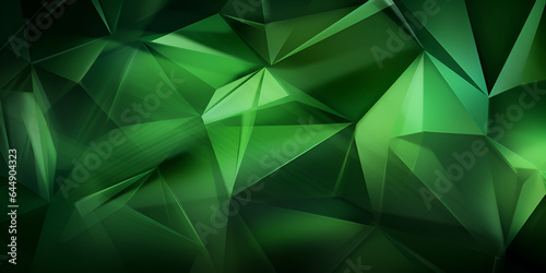 Abstract dark black green colour polygon 3d effect multipurpose background banner, Abstract bright green polygon background , generative Ai