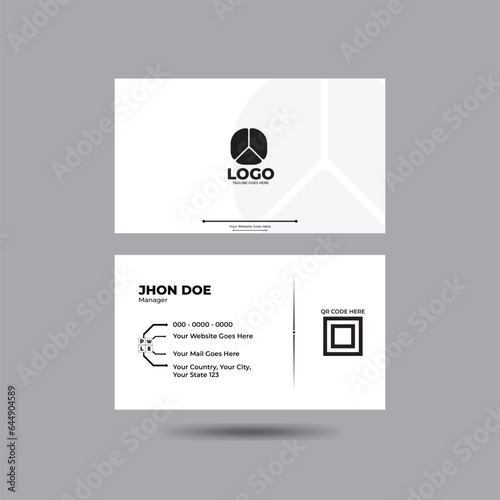 Obraz na plátně minimalist elegant business card design with Mockup Vector illustration Minimalist Business Card for business and personal use template modern and clean style