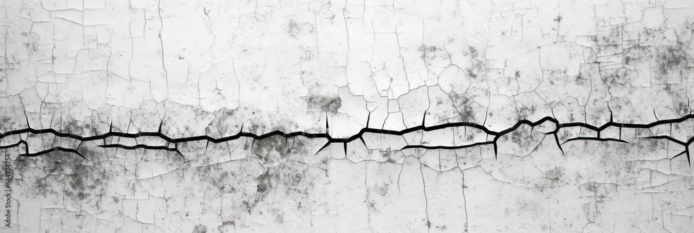 Obraz premium Grunge background black and white. Monochrome texture. Vector pattern of cracks, chips, scuffs. Abstract vintage surface.