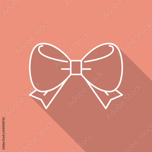 Ribbon bow line icon. Vector illustration.