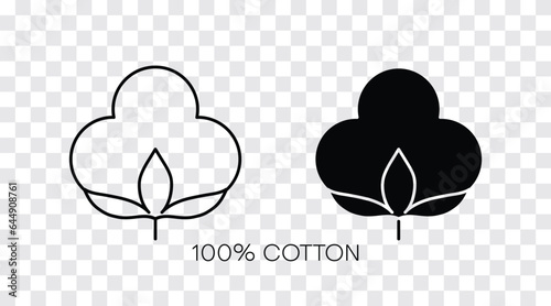 100% cotton icon. Vector illustration.