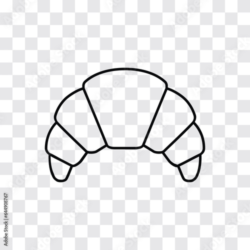 Bakery croissant line icon for food apps and websites. Vector illustration.