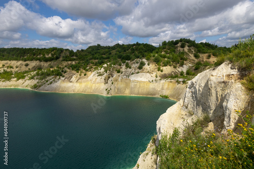 Landscape with water in a chalk quarry