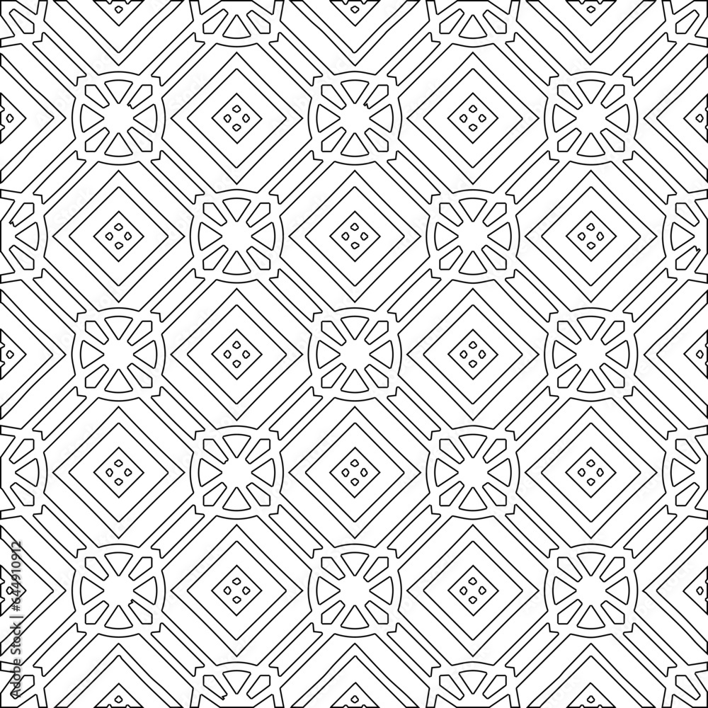 Vector pattern with symmetrical elements . Modern stylish abstract texture. Repeating geometric tiles from striped elements.Black and white pattern. Vector pattern with symmetrical elements . Modern stylish abstract texture. Repeating geometric tiles from striped elements.Black and white pattern.