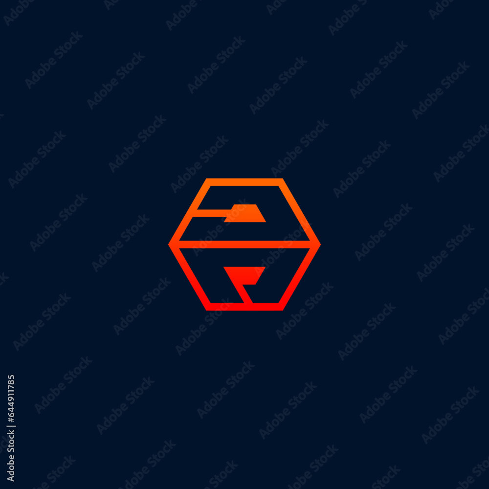 initial letter DP with abstract box design logo initial letter DP with abstract box design logo