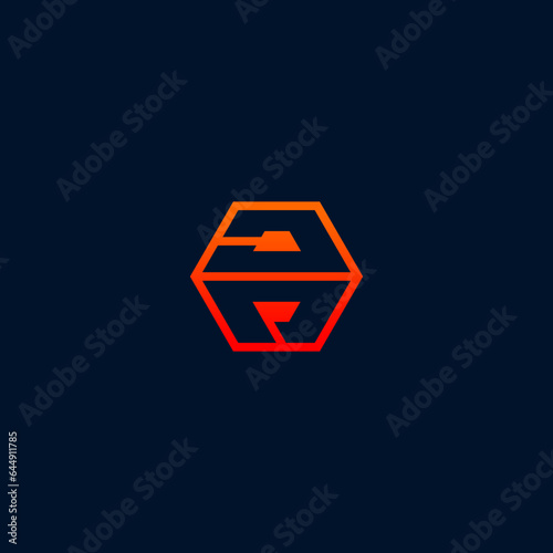 initial letter DP with abstract box design logo
