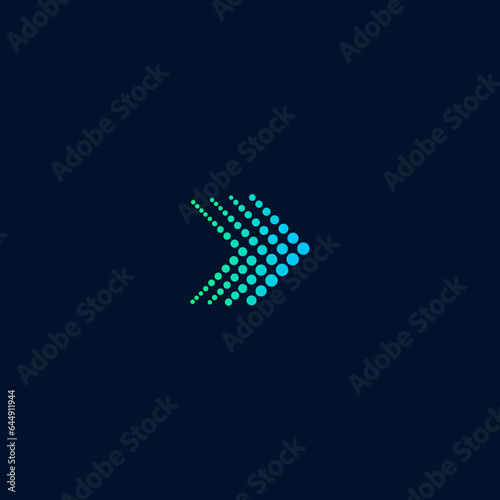 arrow with dot element sign vector logo