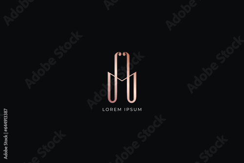 am letter modern style brand luxury, fashion floral style design modern style creative golden wordmark design typography illustration, ma wordmark, am logo