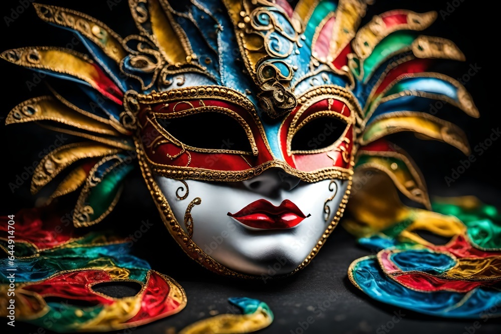 Fototapeta premium venetian carnival mask, generative AI