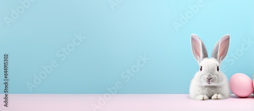 Easter rabbit isolated pastel background Copy space