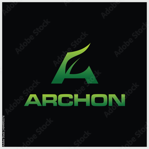 Simple and flat letter A logo with Leaf and plant element, modern natural agricultural company logo.
